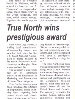 True North Wins Prestigious Award