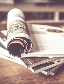 Magazine on coffee table